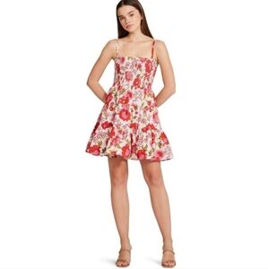 NWT Steve Madden Ladies Pink & Red Floral Babydoll Dress